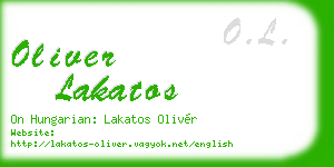 oliver lakatos business card